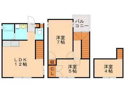 T HOUSE(2LDK/1階)の間取り写真