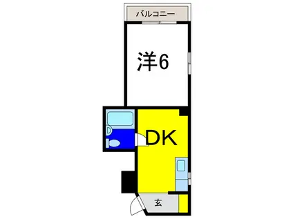 アーバンハイム東(1DK/3階)の間取り写真