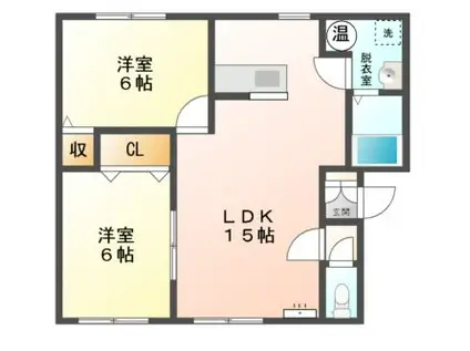 Mハイツ宮の森10(2LDK/2階)の間取り写真