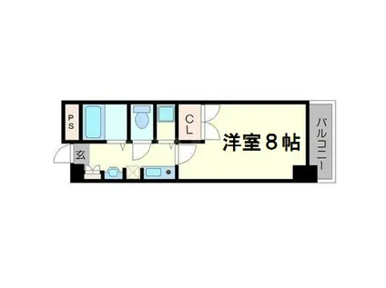 グリーンプラザ新梅田(1K/4階)の間取り写真