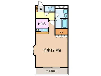 グランチェスタ(1K/2階)の間取り写真