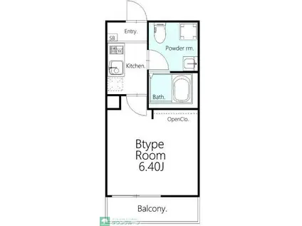 SOLANA鴻巣加美(1K/1階)の間取り写真