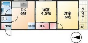 昭栄コーポラス(2DK/3階)の間取り写真