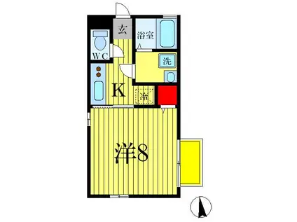 コーポメルシィ(1K/1階)の間取り写真