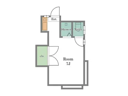 パンセB棟(ワンルーム/1階)の間取り写真