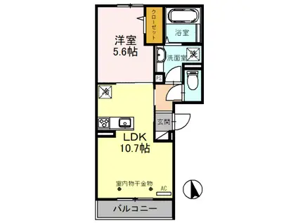 アージュI(1LDK/3階)の間取り写真