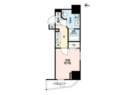 プレール・ドゥーク大森町(1K/6階)の間取り写真