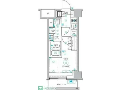 セジョリ横浜ウエストIII(1K/4階)の間取り写真