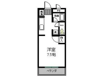 アビーロード(1K/2階)の間取り写真