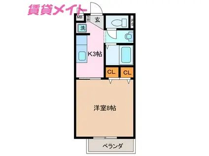 FAIRY(1K/1階)の間取り写真