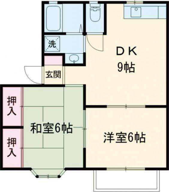 レジデンス明和A(2DK/2階)の間取り写真