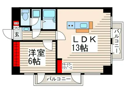 レジデンスタイム2(1LDK/2階)の間取り写真