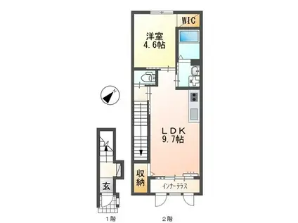 クルール(1LDK/1階)の間取り写真