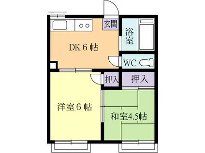 セル・フィッシュA(2DK/1階)の間取り写真