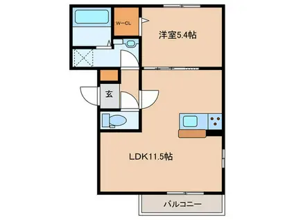 明石オーシャンビューハイツ(1LDK/1階)の間取り写真