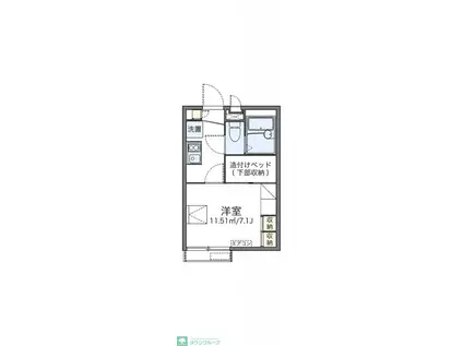 レオパレスシャルムII(1K/2階)の間取り写真