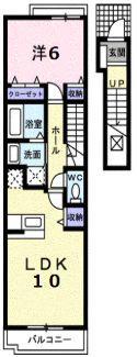 アルドーレA(1LDK/2階)の間取り写真