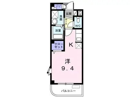 チェスナッツ(1K/2階)の間取り写真