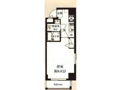 シャッツクヴェレ浅草橋(1K/4階)の間取り写真