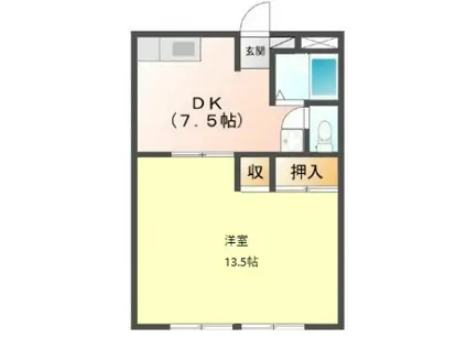 ウイングコート ラ・ムール豊橋(1DK/1階)の間取り写真