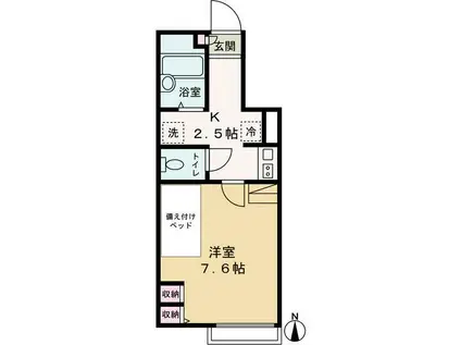 ロレッタ用賀(1K/1階)の間取り写真