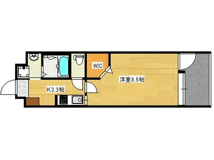 グランリエール(1K/3階)の間取り写真