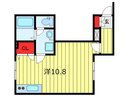 リベルテ東尾久(ワンルーム/1階)の間取り写真