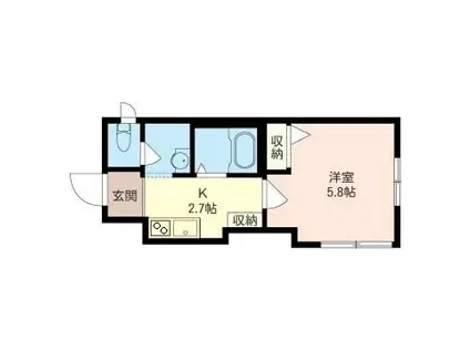 エスポワール(1K/1階)の間取り写真