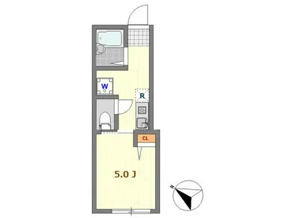 ロイヤルブルーゲート五反野(1K/3階)の間取り写真