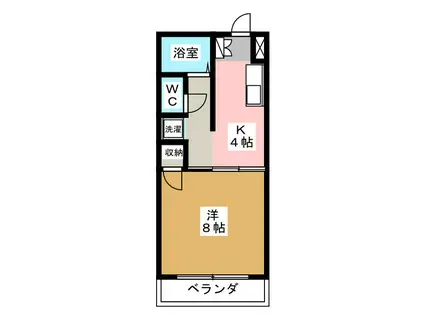 パストラルM(1K/1階)の間取り写真