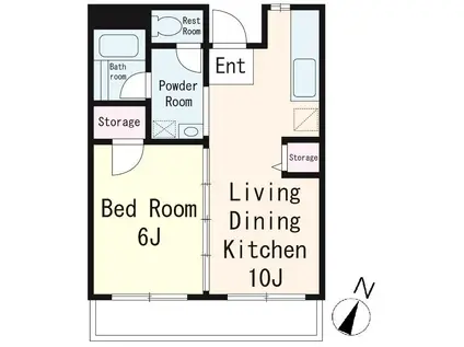 サンライズ豊島(1LDK/2階)の間取り写真