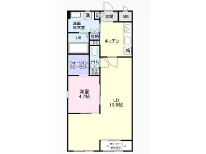 猫ん家 シャトン黄金(1LDK/2階)の間取り写真