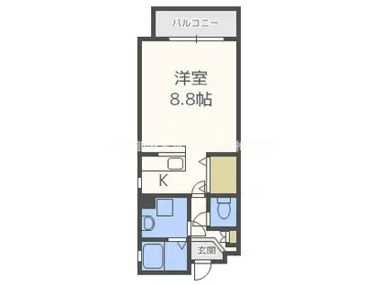 ウエストコート垂水町(ワンルーム/3階)の間取り写真