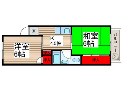 北松戸ローヤルコーポ(2K/5階)の間取り写真