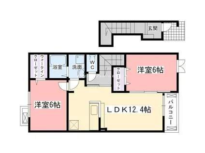 南海泉北線 和泉中央駅 徒歩16分 2階建 築17年(2LDK/2階)の間取り写真