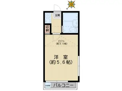 サンフラワー白山(1K/1階)の間取り写真