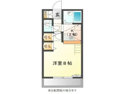 レジデンス殿川(1K/2階)の間取り写真