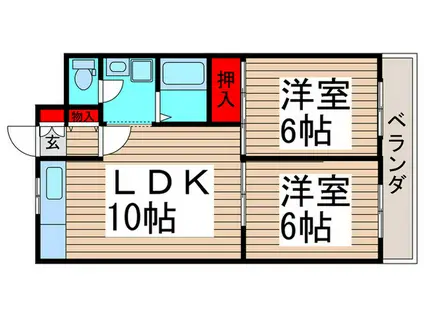 エスポワール(2LDK/2階)の間取り写真