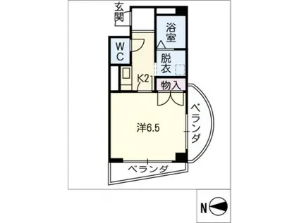 コンフォート(1K/2階)の間取り写真