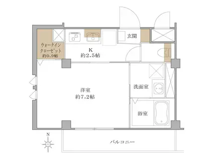 エルミタージュ武蔵新城(1K/3階)の間取り写真