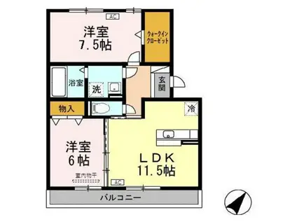 リビングタウン堀川町A棟(2LDK/3階)の間取り写真