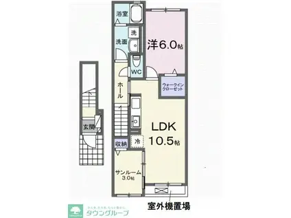 ル・トロ(1LDK/2階)の間取り写真