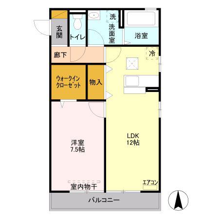 コルティーZ(1LDK/1階)の間取り写真