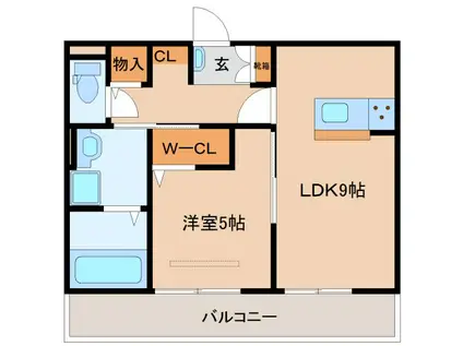 ボナール C棟(1LDK/3階)の間取り写真