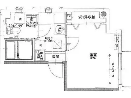 パーチェアレア(1K/2階)の間取り写真