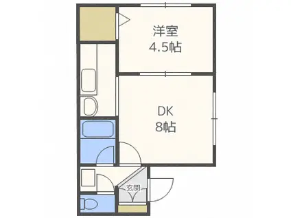 ライズ本郷通壱番館(1LDK/2階)の間取り写真