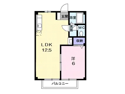 ヒカリハイツ(1LDK/1階)の間取り写真
