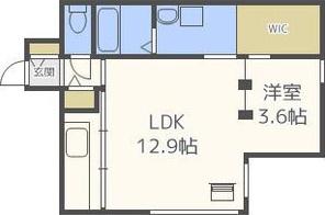 クロノス(1LDK/4階)の間取り写真