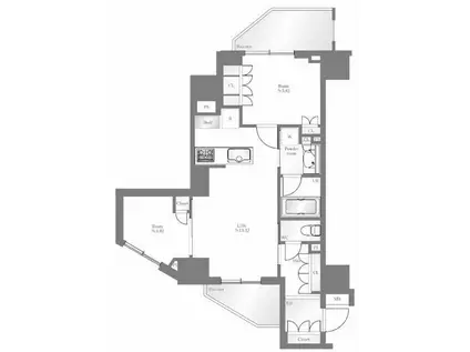 オープンレジデンシア池尻大橋(2LDK/4階)の間取り写真