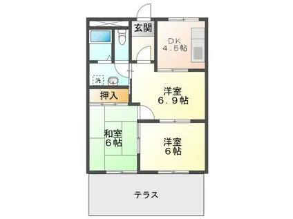 メゾンエスポア(3DK/1階)の間取り写真